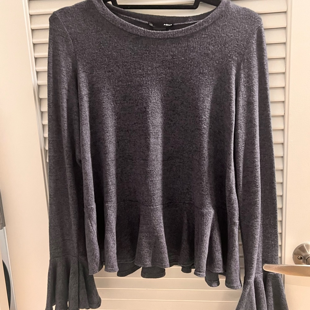 Aqua blue peplum sweater size small